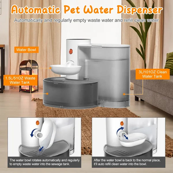 Enrichd water fountain touch control panel with volume and timer settings